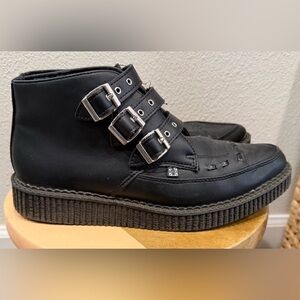 T.U.K Black Triple Buckle Bootie